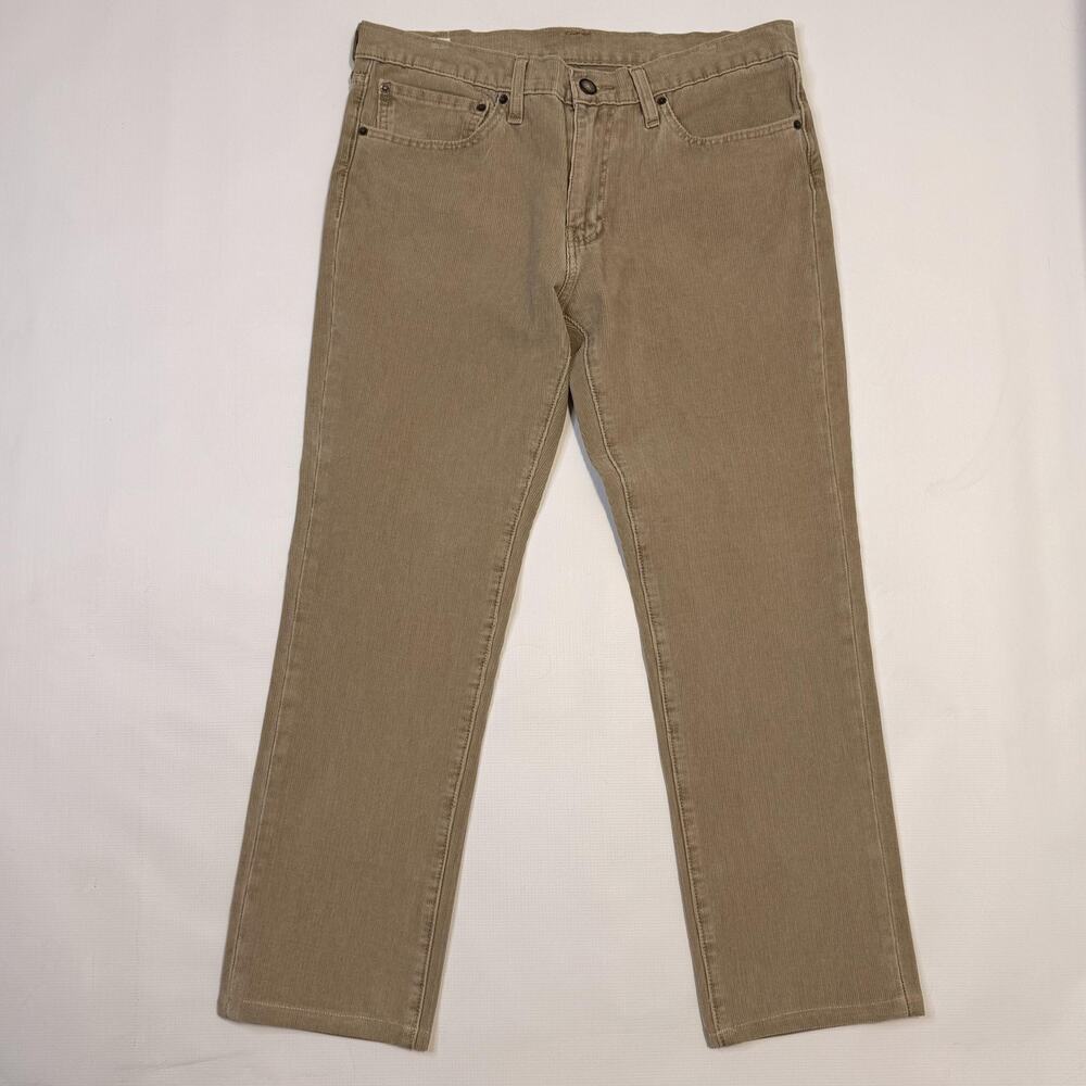 Levi's 511 Jeans Mens 34x32 Beige Slim Tapered Corduroy Stretch Casual Pants